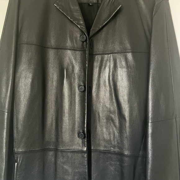 New Men’s Genuine Black Leather Bugatchi Jacket Blazer Coat Sz M - Picture 3 of 15